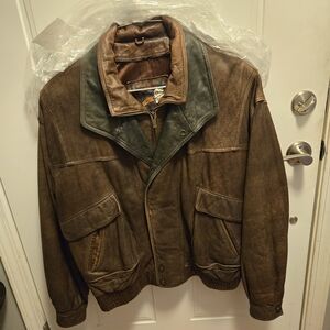 Wilsons Leather Two-Tone Brown and Green Jacket